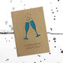 Personalised Champagne Flutes Glitter Cut Out Card, thumbnail 2 of 4