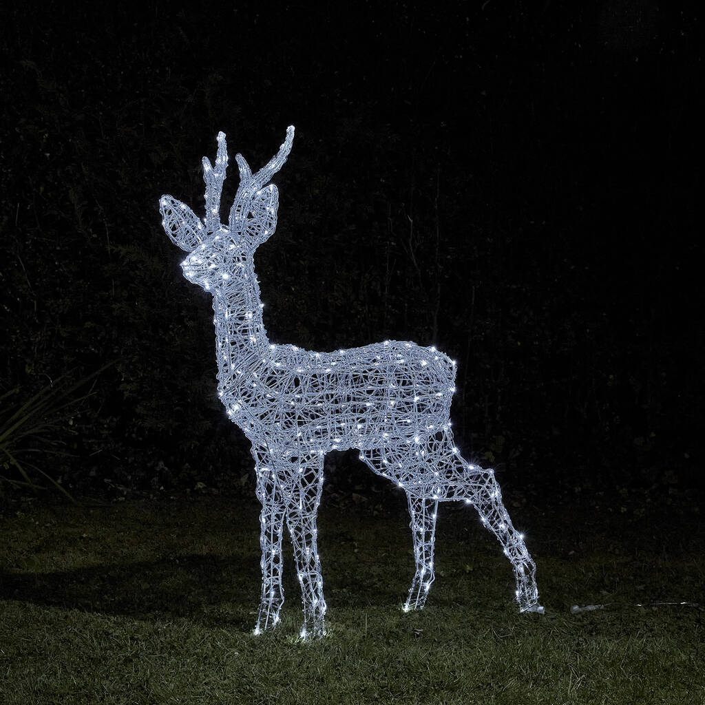 Swinsty Stag Dual Colour LED Battery Outdoor Reindeer By Lights4fun