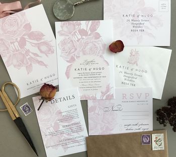 Etched Rose Wedding Invitation Set, 5 of 5