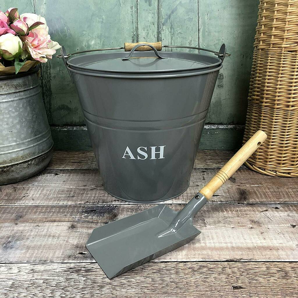Fireside Ash Bucket And Shovel In French Grey, 1 of 3