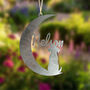 Dog Personalised Silhouette Steel Moon Crescent, thumbnail 3 of 8