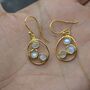 Rainbow Moonstone Earrings: Gold Or Silver Drop, thumbnail 11 of 12