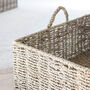 Rectangular Twisted Seagrass Basket With Handles, thumbnail 3 of 4