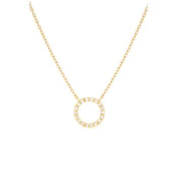 9ct Solid Gold Diamond Circle Necklace, 2 of 4