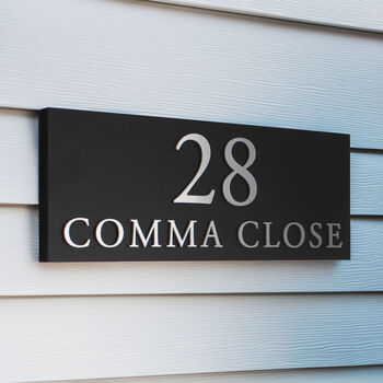 Personalised House Sign With Raised Silver Lettering, 2 of 8