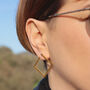 18k Gold Square Earrings Minimalist Jewellery, thumbnail 2 of 6