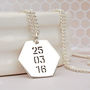 Mens Silver Personalised Hexagon Name Necklace, thumbnail 2 of 4