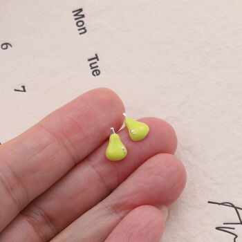 'Pearfect' Sterling Silver Pear Earrings, 4 of 6
