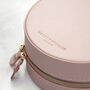 Personalised Blush Pink Round Jewellery Case, thumbnail 5 of 6