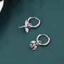 Mismatched Tiny Dragon Huggie Hoop In Sterling Silver, thumbnail 1 of 10