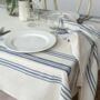 Pure Belgian Blue Stripe Linen Tablecloth, thumbnail 1 of 3