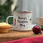 Personalised Traditional Christmas Enamel Mug, thumbnail 1 of 5