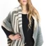 Grey And Beige Fringed Festival Blanket Scarf, thumbnail 2 of 8