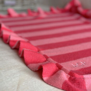 Personalised Cashmere Frill Baby Blanket, 6 of 8