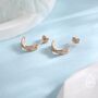 Sterling Silver Cross Over Cz Criss Cross Pave Hoop Earrings, thumbnail 7 of 12