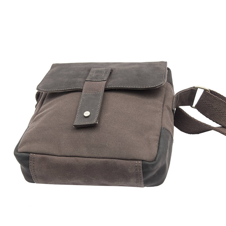Waxed Canvas And Leather Crossbody Bag By Wombat | 0