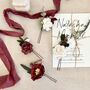 Burgundy Bridal Floral Hair Pins, thumbnail 3 of 7