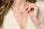 Clara Freshwater Pearl Necklace With Aqua Chalcedony, thumbnail 1 of 3