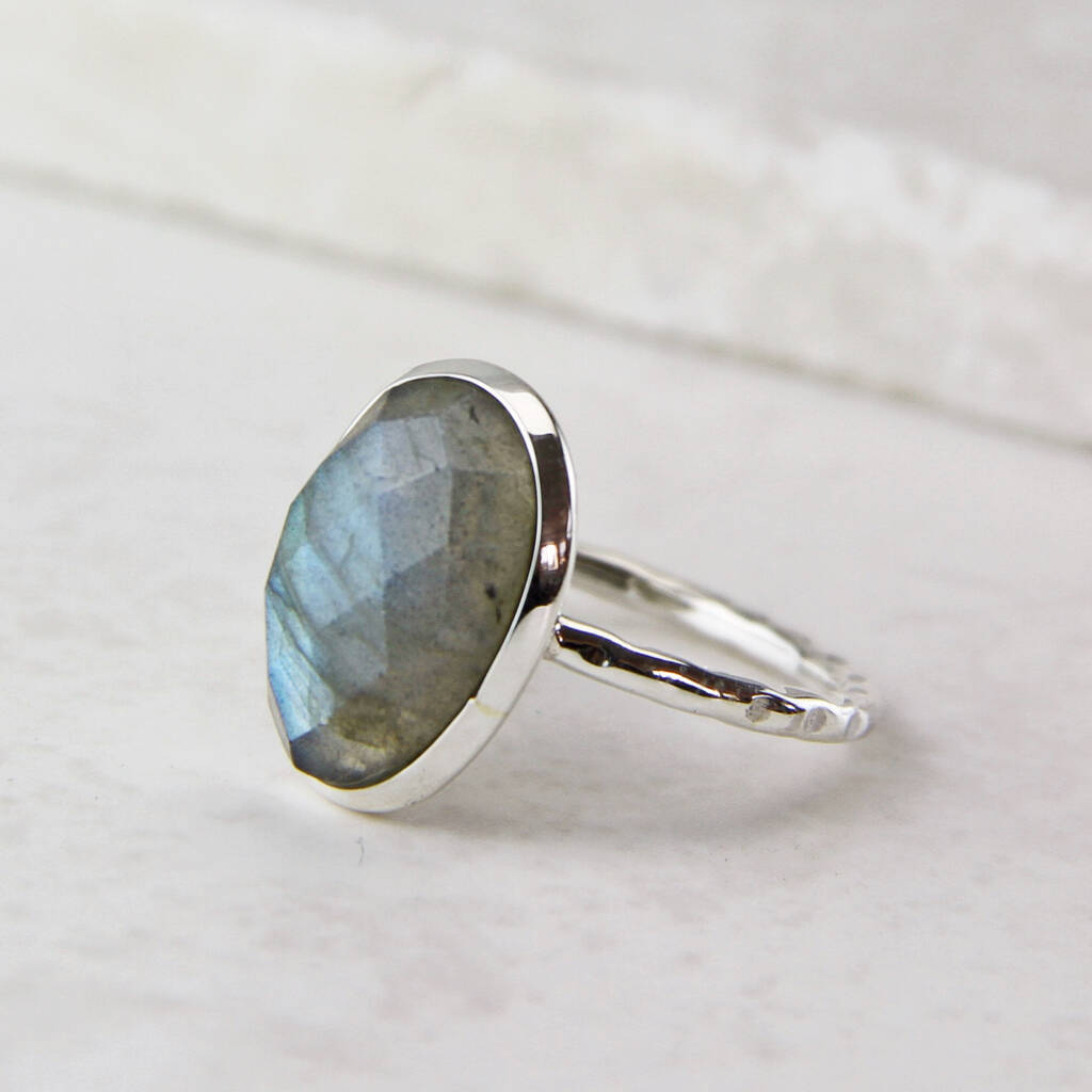 Faceted labradorite online ring