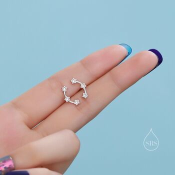 Sterling Silver Small Star Trio Stud Earrings, 3 of 10