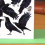 Crows Watercolour Art Blank Greeting Card, thumbnail 6 of 7