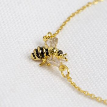 Gold Plated Enamel Bumblebee And Daisy Bracelet, 3 of 3