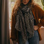 Black And Beige Zebra Print Pashmina Scarf, thumbnail 1 of 2