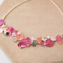 Hammered Fuchsia Pink Four Tone Statement Necklace, thumbnail 6 of 9