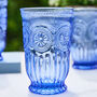 Set Of Four Zamora Blue Highball Tumblers, thumbnail 3 of 7