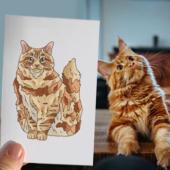 Personalised Full Cat Portrait Print, Cat Lover Gift, 3 of 10