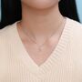 Tiny Cz Leaf Pendant Necklace In Sterling Silver, thumbnail 5 of 10