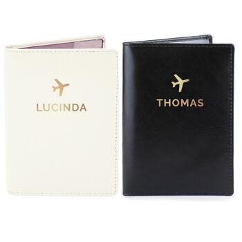 Personalised Couples Gold Name Passport Holders Set, 4 of 4