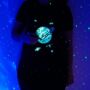 Outer Space Interactive Green Glow T Shirt In Black, thumbnail 1 of 5