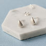 Silver Teardrop Stud Earrings On Bespoke Gift Card, thumbnail 3 of 10