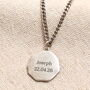Men's Personalised Stainless Steel Hexagon Pendant Necklace In Silver Plating, thumbnail 1 of 5