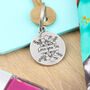 Gift For Sister Round Floral Pewter Keyring, thumbnail 6 of 7