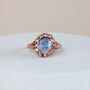 Rose Gold Blue Crystal Ring, thumbnail 1 of 3