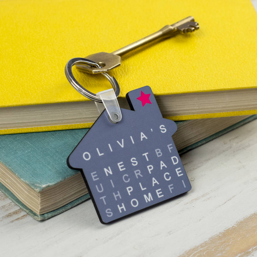 Personalised 'Home' Wordsearch Keyring By The Little Picture Company