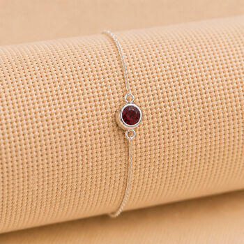 Personalised Sterling Silver January Birthstone Garnet Bracelet, 2 of 11