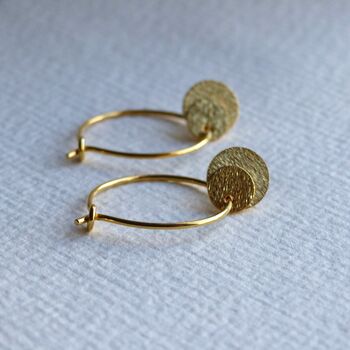 Double Disc Hoops In Gold Plated Sterling Silver, 6 of 7