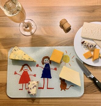 Personalised Christmas Cheeseboard With Child's Drawing, 5 of 5
