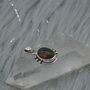 Black Fire Opal Pendant Necklace: Sterling Silver Chain, thumbnail 3 of 11
