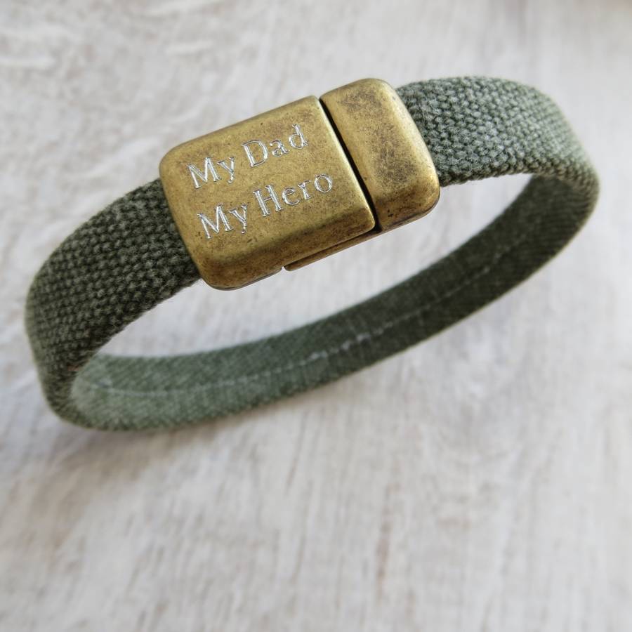 personalised engraved clasp and cotton cord bracelet by gracie collins