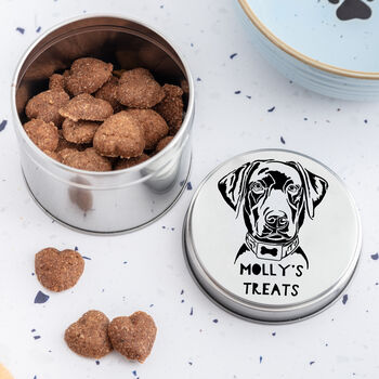 Personalised Labrador Dog Storage Tin With Treats, 2 of 3