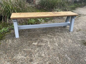 Reclaimed Dining Bench A Frame Legs Painted, 5 of 8