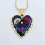 Real Flowers Black Heart Necklace Small Hand Made, thumbnail 1 of 11