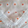 Daisy Floral Pure Cotton Muslin Tassel Baby Blanket, thumbnail 1 of 3
