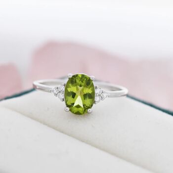 Genuine Peridot Oval Ring, 7 of 12