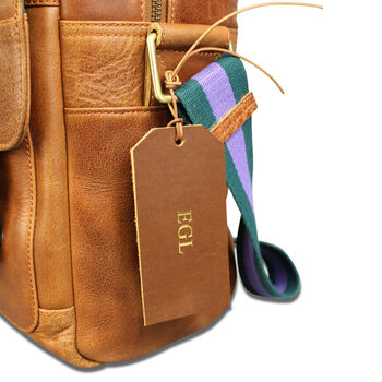 'Rigby' Personalised Leather Messenger Bag In Tan, 5 of 10
