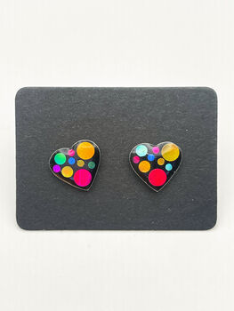 Mini Disco Stud Earrings With Colourful Glitter, 8 of 12